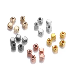 300pcs/Lot CCB Square Beads 3mm 4mm 5mm Gold Color Loose Spacer Cube Seed Bead for DIY Jewelry Making Bracelets Necklaces Access