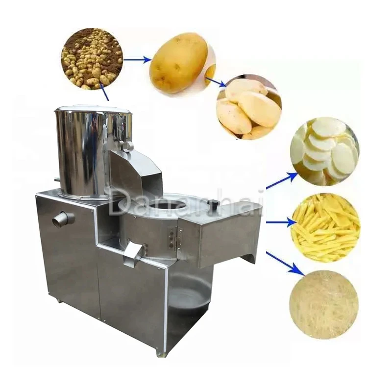 

Multi Functional Potato Cleaning And Cutting Machine, Potato Peeler, Electric Taro Cleaning And Peeling Machine