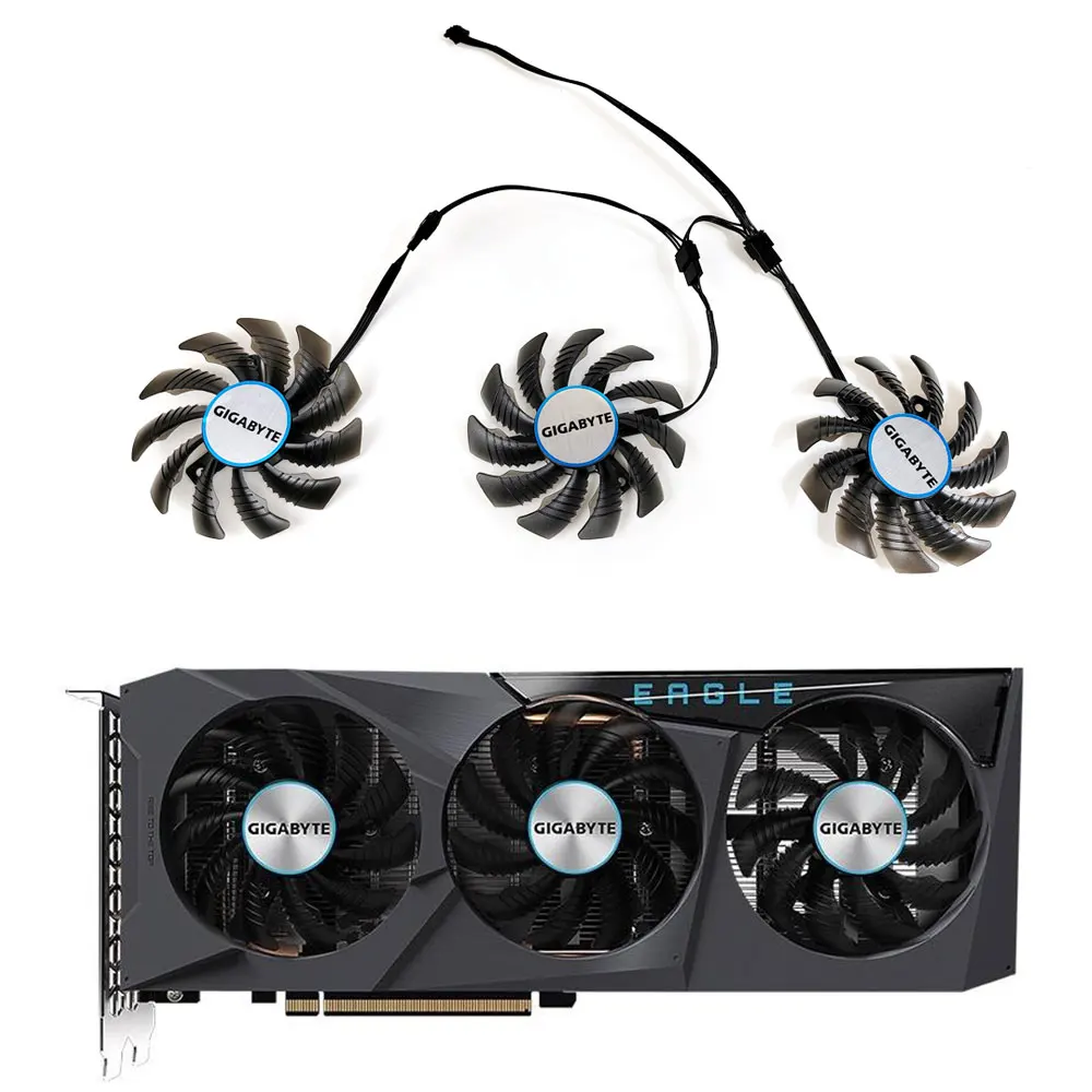 75MM PLD08010S12H Cooler Fan Replacement For Gigabyte Radeon RX 6600 6700 XT RTX 3070 Ti EAGLE Graphics Video Card Cooling