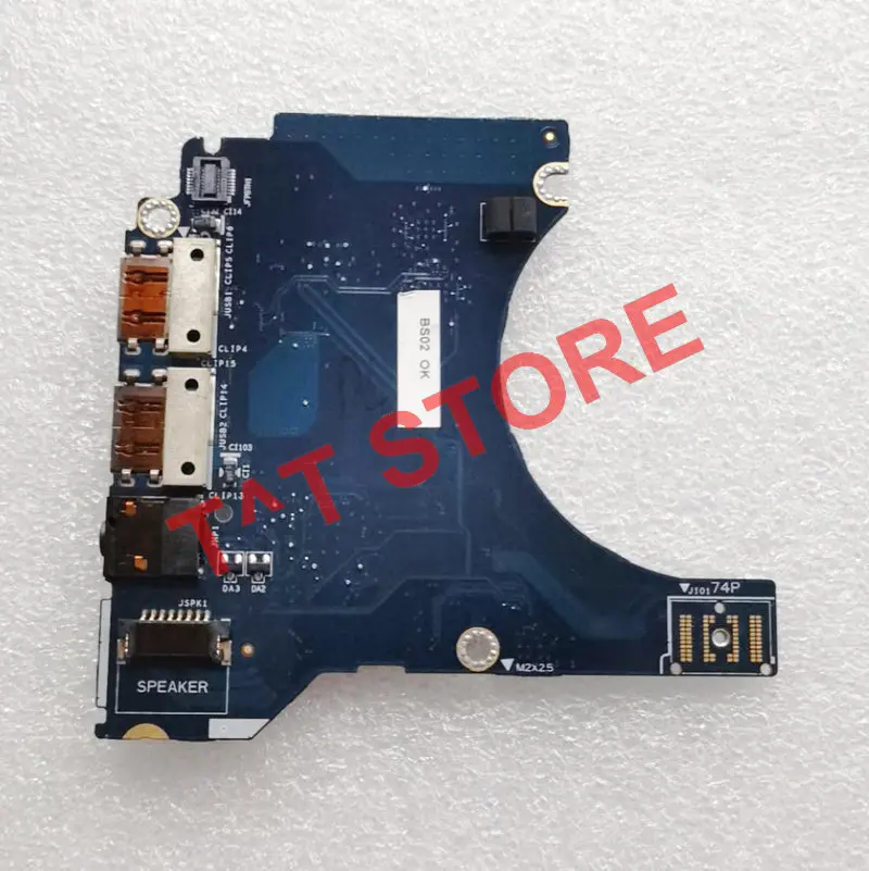Original For Dell Latitude 7410 E7410 Laptop Power Button USB Port Audio IO Board LS-J264P Well Free Shipping