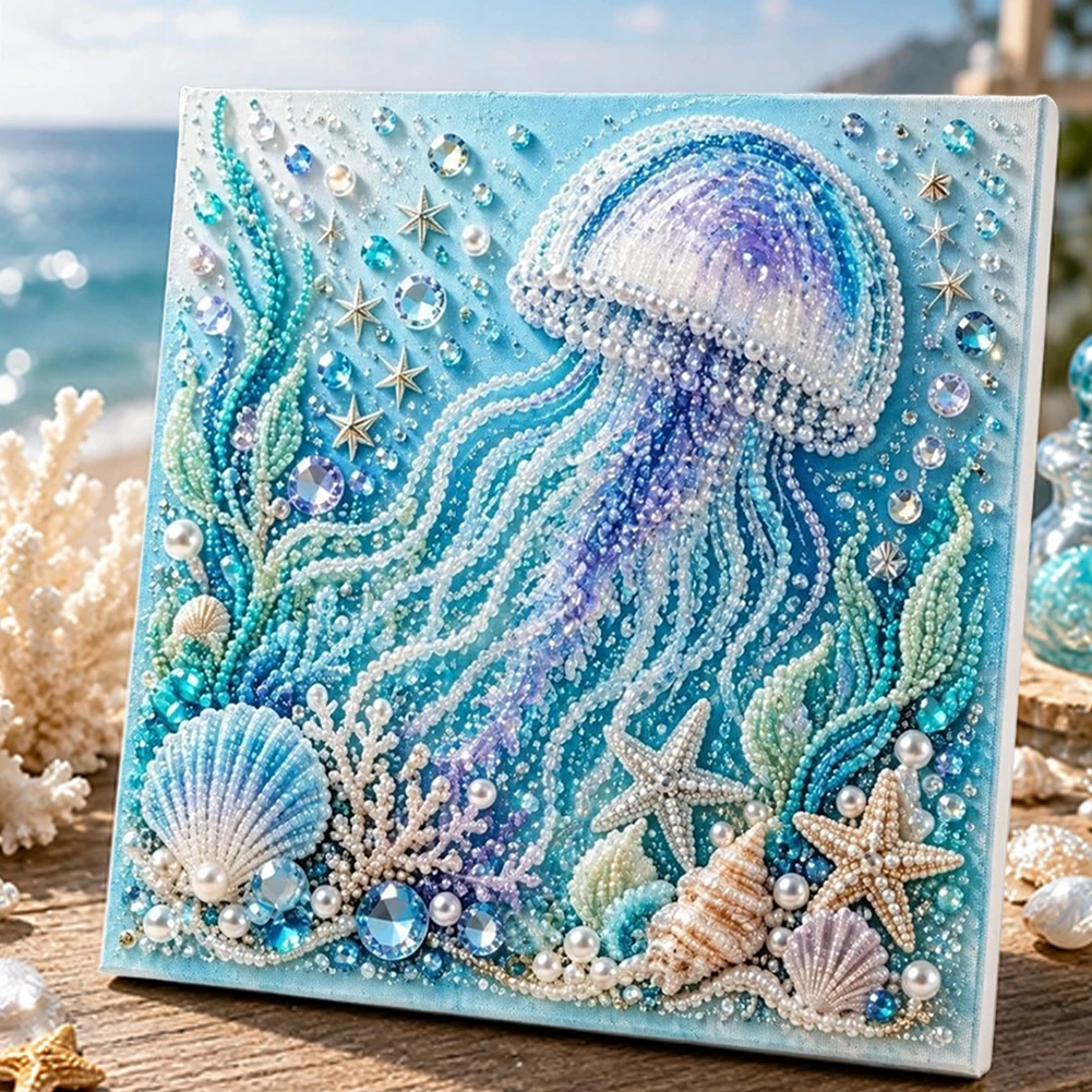 3D Pearl Art DIY Kit Ocean Theme Bead Dot Art Kits for Adults Beginners DIY Marine Life Diamond-Art Kits for Home Decoration view 5