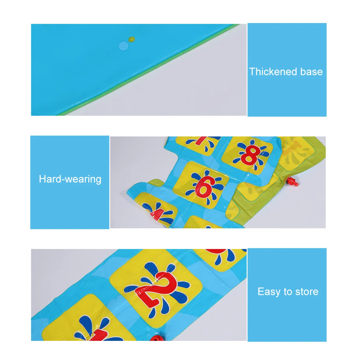 1pc Water Spray Playmat Inflatable Outdoor Pool Mat For Kids Number Learning 1-9 Splash Pad Durable Thick Educational Baby