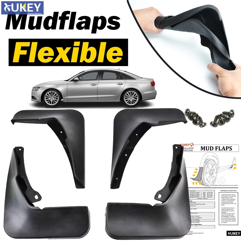 Molded Mud Flaps Accessories Fit For Audi A6 C7 2011-2015 Mud Flap Splash Guards Front & Rear Sedan Avant Quattro 2012 2013 2014