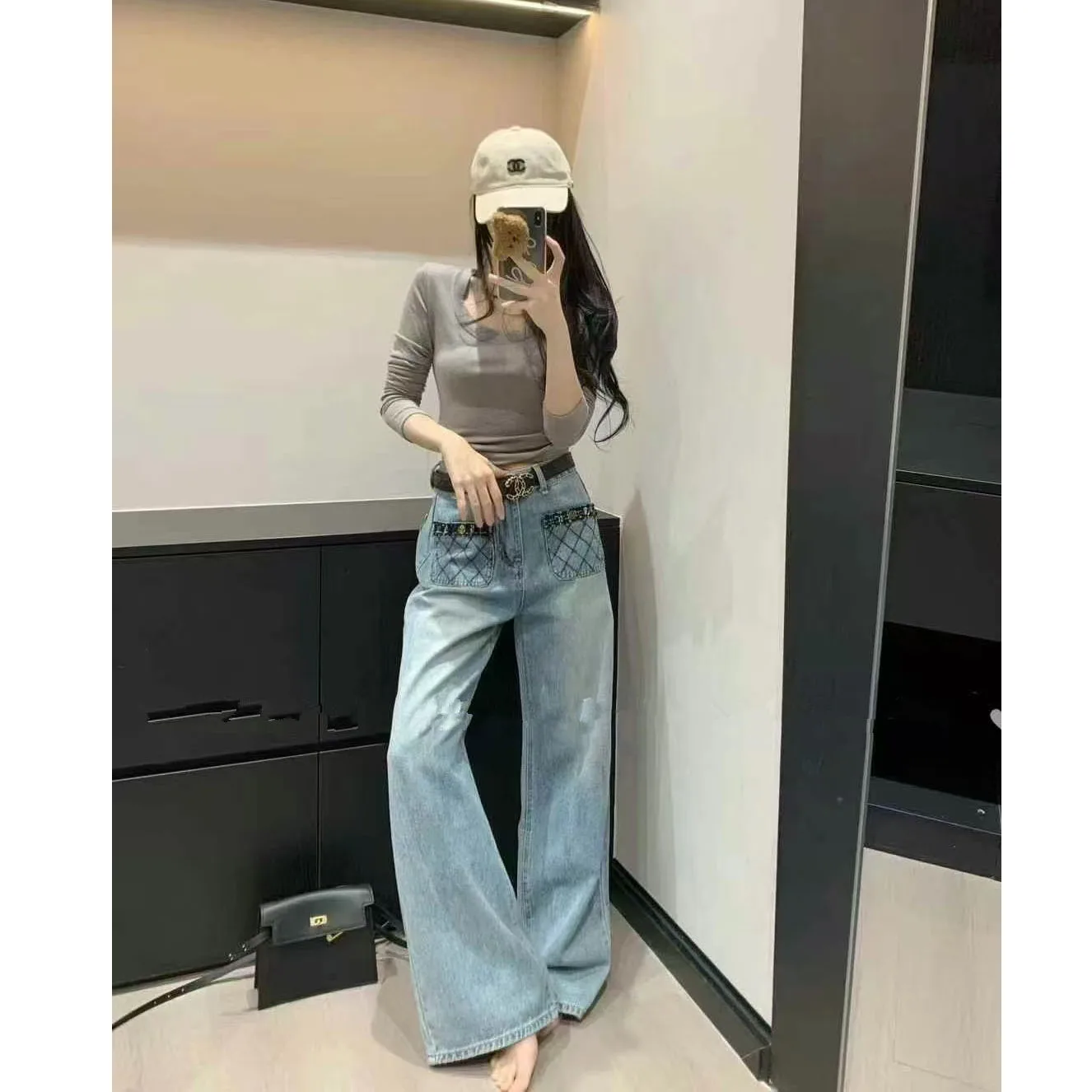 

High Waist Straight Leg Jeans Women's Faionable Versatile Denim Pants Summer Casual Wide Leg Pants Loose Fit Long Trousers