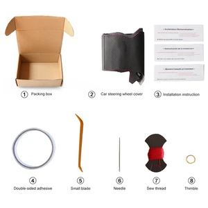 Schwarzer Lenkradabdeckung für künstliche Leder für Leder für Chevrolet NIVA 2009-2017 (3 Strahlen) Vauxhall Corsa (D) Opel Corsa (D) 10 Hauptverkaufsabdeckung Lenkrad Opel Corsa - №9