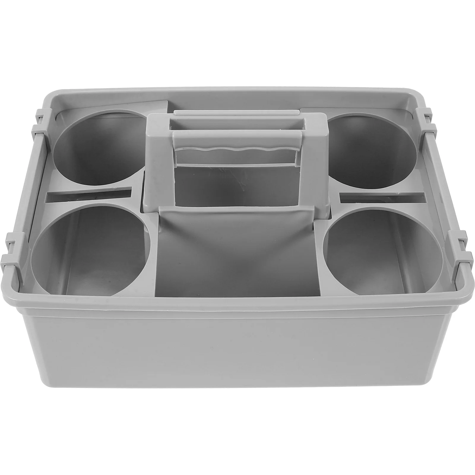 

Cleaning Supplies Storage Bin Basket Tool Plastic with Handles Handheld Organizer Tools Tote Bucket Holder