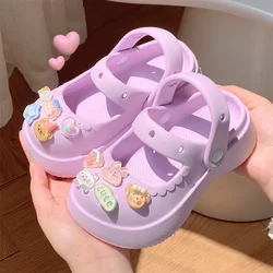 Sandalias bonitas y de dibujos animados para niños, zapatos de jardín para niñas, zapatillas de moda para exteriores de verano