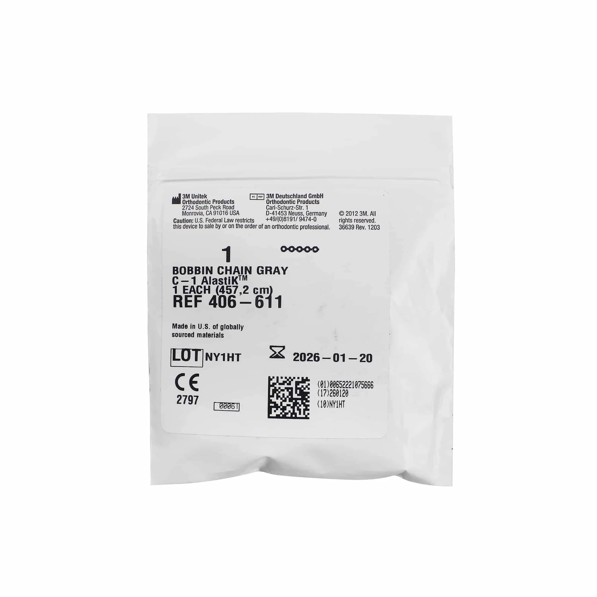

3M Dental Chain Rubber Band Medium Rectangular Ultra-Thin Transparent Color Latex-Free Orthodontic Accessories