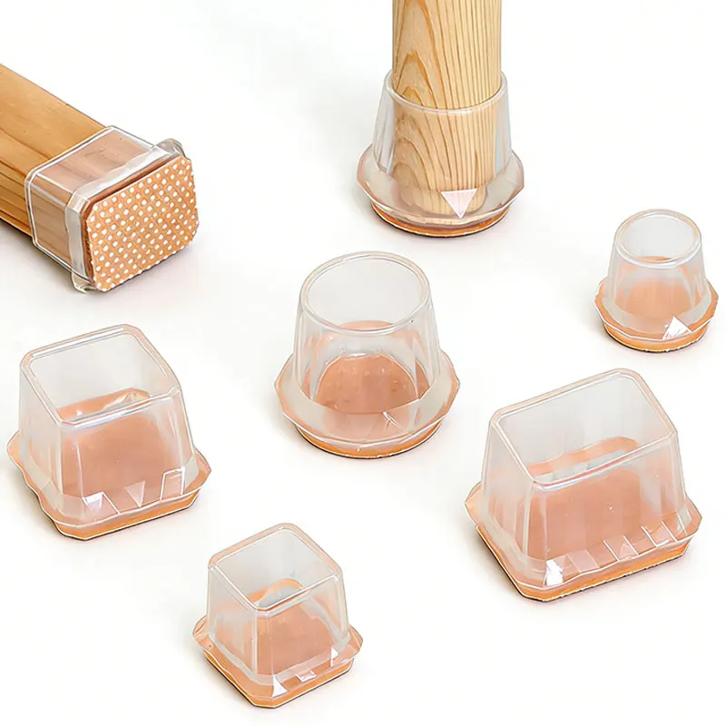 4/16- PCS Chair Leg Floor Protectors for Hardwood Floors, Thick Silicone Rubber Covers, Scratch-Resistant & Noise Reducin