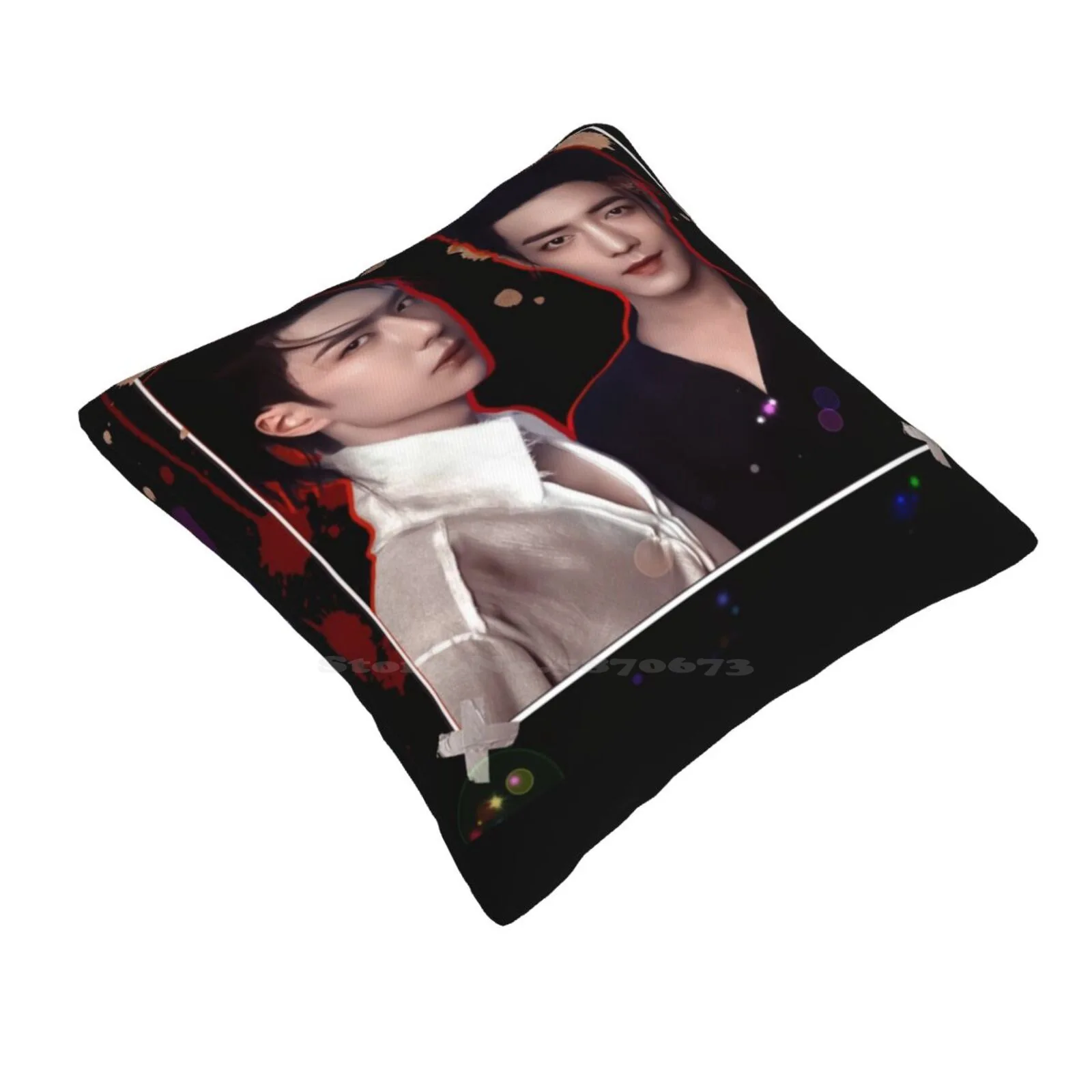 Wang Yibo / Xiao Zhan Funny Cute Decor Square Pillowcase Why R U The Series 2Gether The Series Together With Me The Next