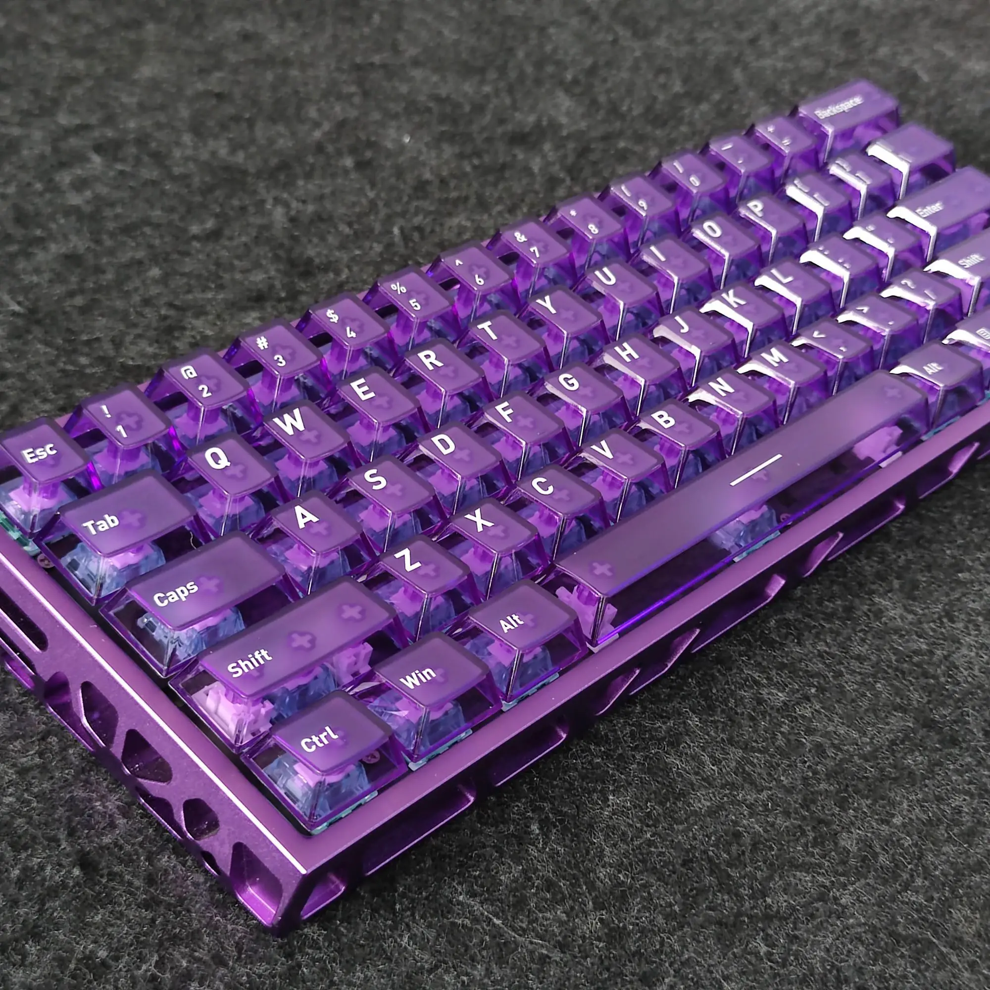 

Fog Purple Transparent PC Keycaps 118 Keys Double Shot Cherry Profile Key cap for Cherry Gateron MX Switches Mechanical Keyboard
