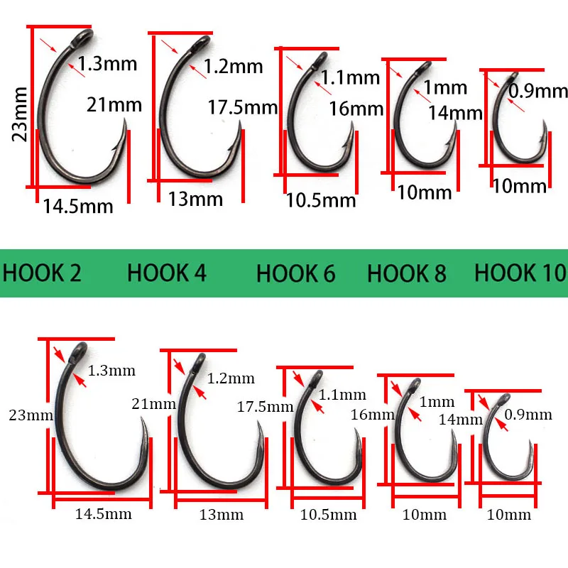 50PCS PTFE Coating High Carbon Stainless Steel Barbed Barbless hooks Carp Fishing Hooks Pack with Retail Original Box 2 4 6 8