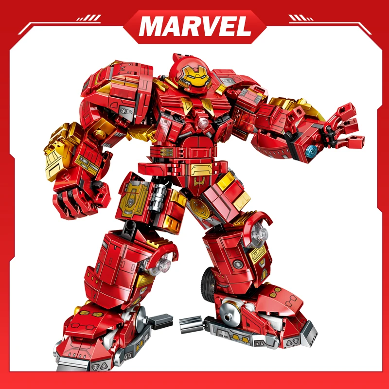 

Marvel Superheroes Building Blocks Sets Iron Man Hulkbuster Car 2 In 1 Bricks Classic Movie Model MOC Birthday Gift for Kids Toy