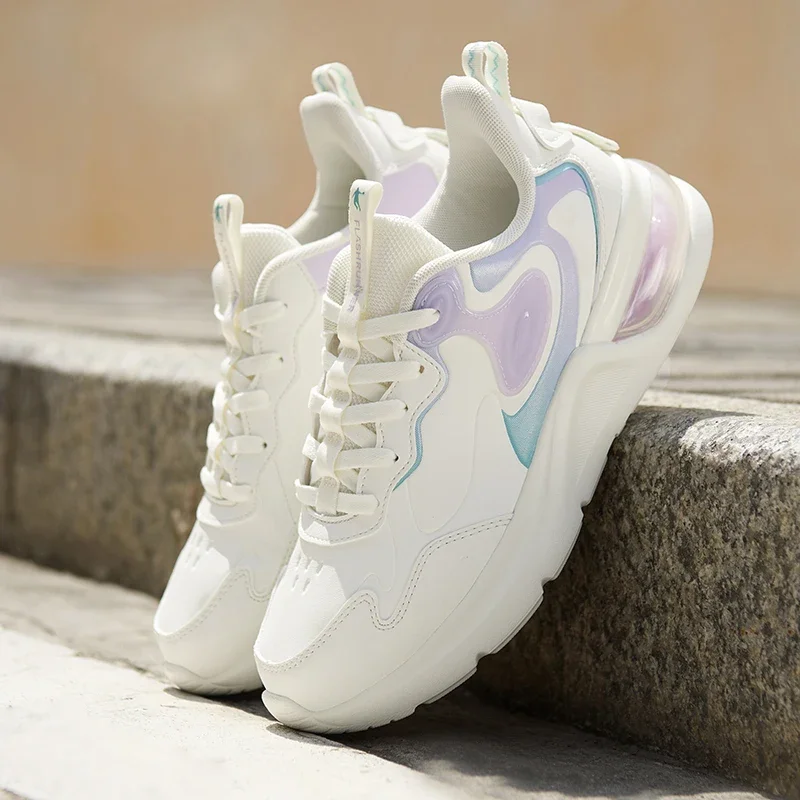 

QIAODAN Women's 2025 New Running Shoes Half Palm Air Cushion Leather Waterproof Outdoor Sport Sneakers Female XM46220209