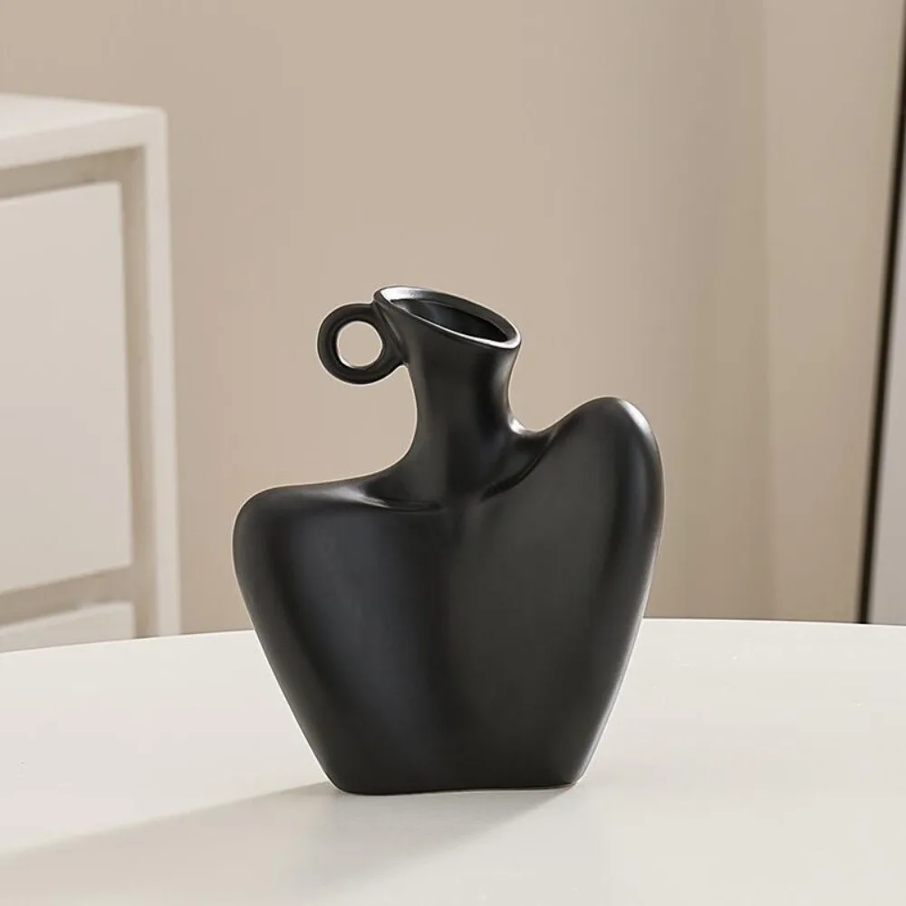 Creative Human-Shaped Nordic Vases Simple White Flower Planter Plastic Decorative Desktop Vase Living Room