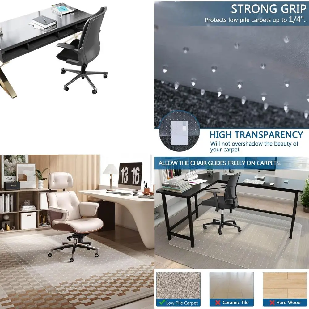 

Office Chair Mat for Carpet, 45" x 53" Low Pile Carpet Protector Mat for Office Chair, Under Desk Office Mats for Rolling Chairs