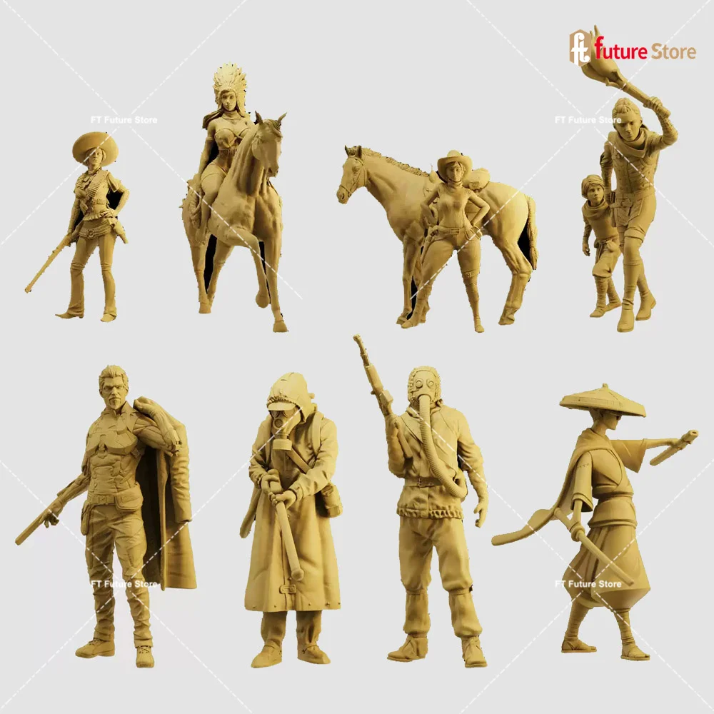 3D Print Miniature 1/64 1/43 1/35 Killer Soldier Male Female Figure Model Scene Mini Dolls Figurine Prop Crafts Decor Display