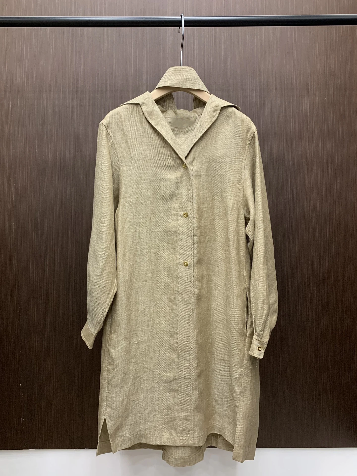 

Women's Linen Tunic Shirt Style Long Sleeve Dress, Female Clothing, L, P, High Quality, New, 2024