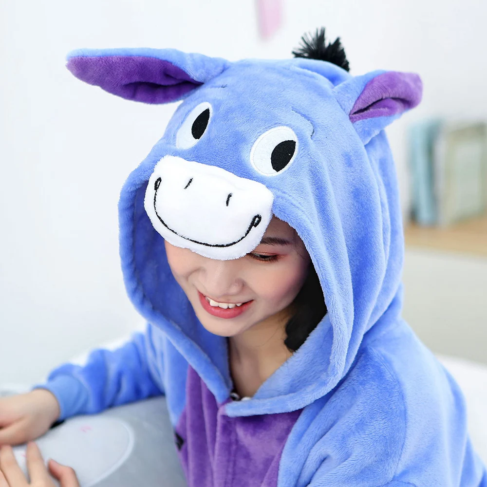 Unisex Kigurumi tutine animale pigiama da donna adulti inverno caldo pigiameria Halloween Anime costumi Cosplay tute da cartone animato