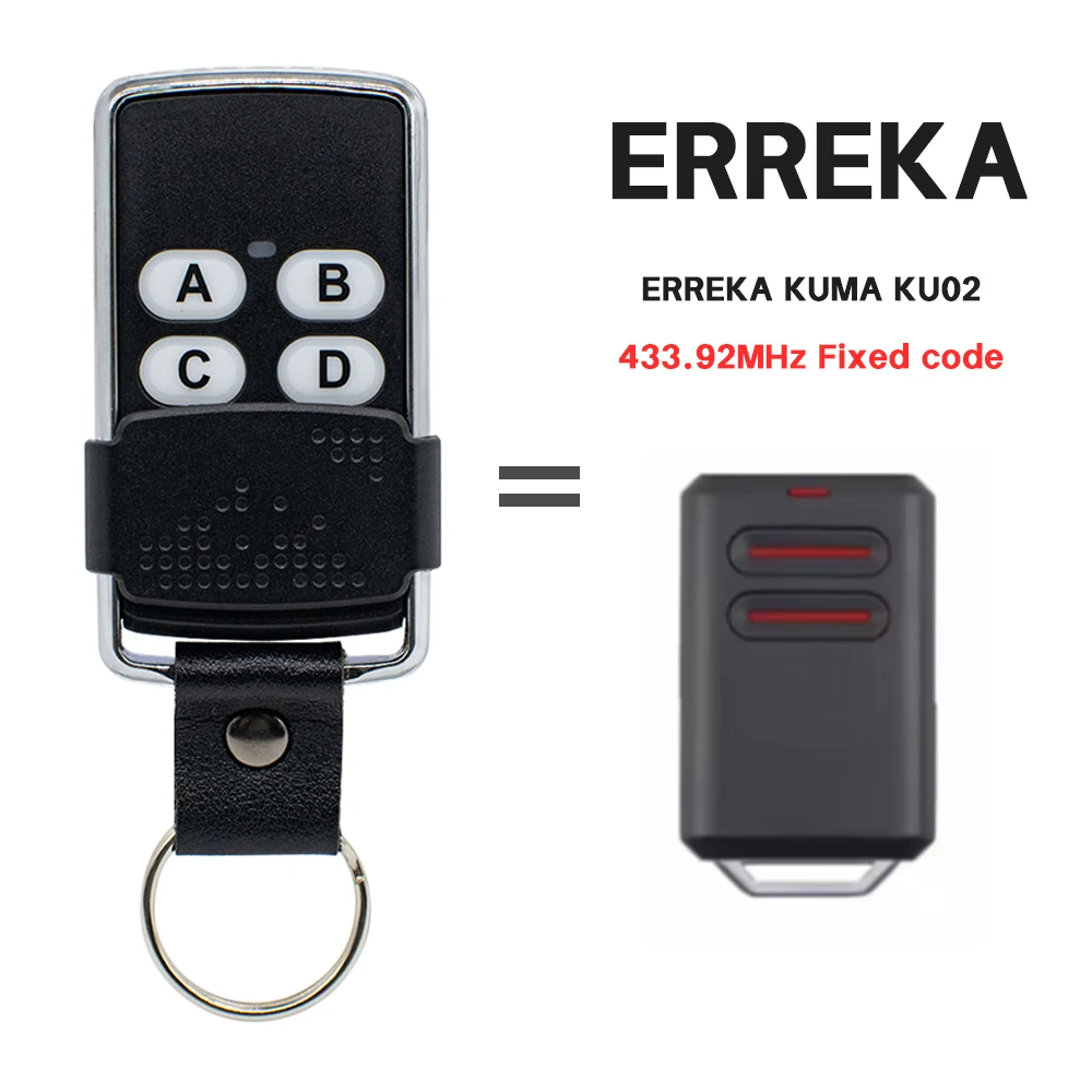 ERREKA KUMA KU02 Garage Door Remote Control 433.92MHz Fixed Code Clone ERREKA LUNA 2/3 RESON 1 RESON 2 Gate Command Duplicator