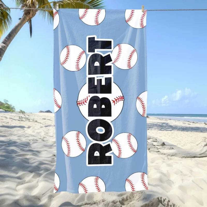 Sport Strandtuch Custom Ball Strandtuch Kinder Strandtuch Sommersaison Geschenk Meer Urlaub Jungen Camping Geschenk Strandzubehör – Detail 3