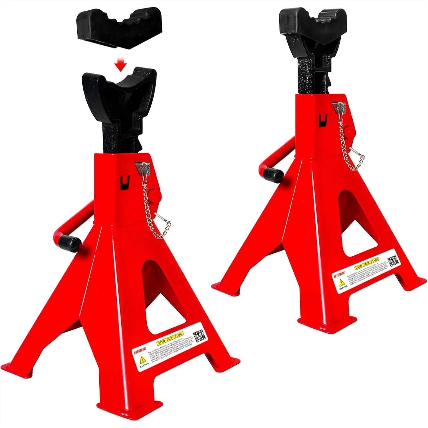 

3 Ton Jack Stands (6,600 LBs), 11.22"-16.54" Adjustable with Double Pin Locking for Reinforced Safety, Car Jack Stand with