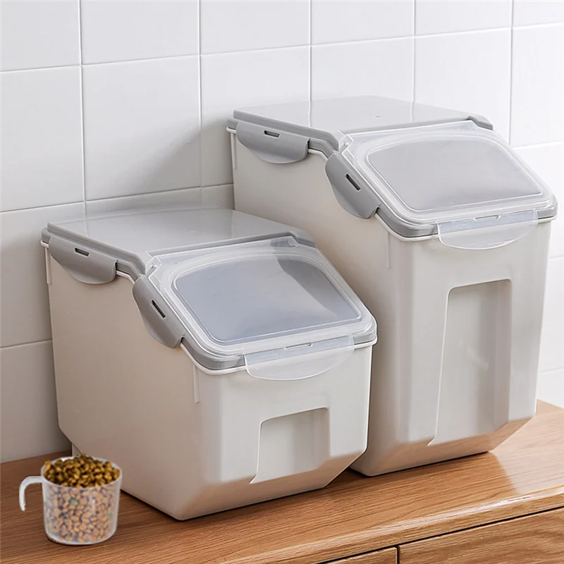 

AB39-15Kg Rice Storage Box Dispenser Cereals Storage Jar Pet Food Container Insect-Proof Moisture-Proof Storage