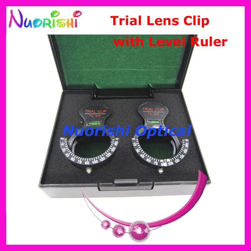 TC206S Optometry Optical Ophthalmic Trial Lens Clip Frame With Level Ruler By Black Hard Plastic Case Packed