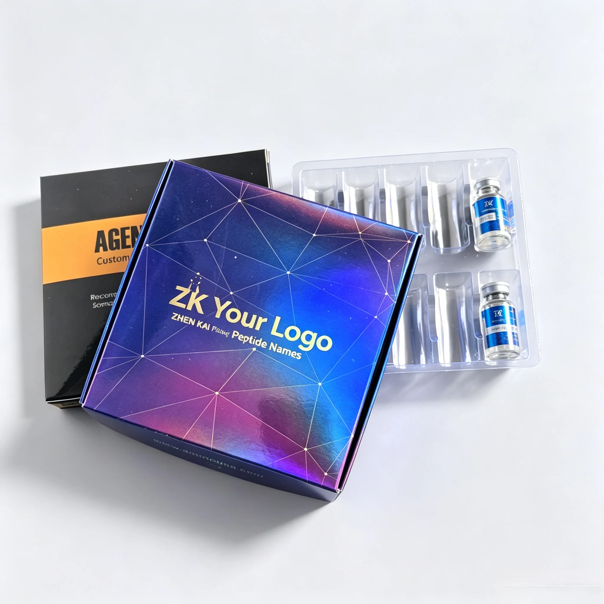 Custom Self Adhesive Label Stickers With Logo For 3ml 10ml Peptide Vials,Optional Matching Bottle Boxes