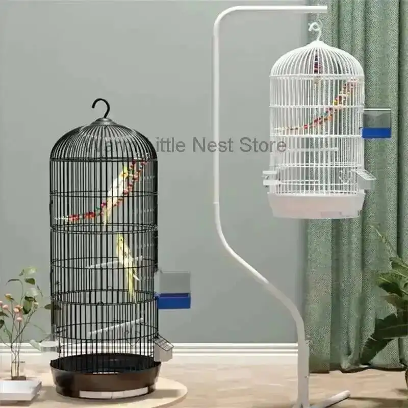 

Nordic Bird Household Iron Round Wrought Retro Metal Parrot Cage Large Size Luxury Bird Villa Creative White Parrot House L