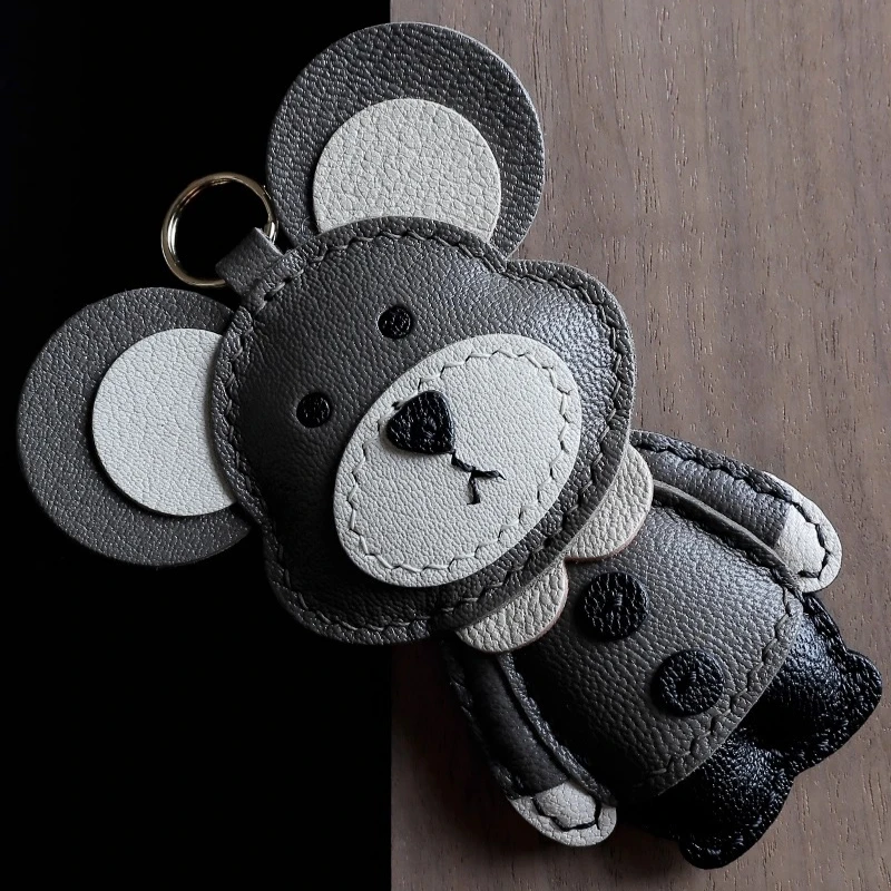 

Handmade Mouse Doll Pendant,French Sheepskin Bag Pendant Phone Pendant ,Pure Handmade Genuine Leather Keychain.