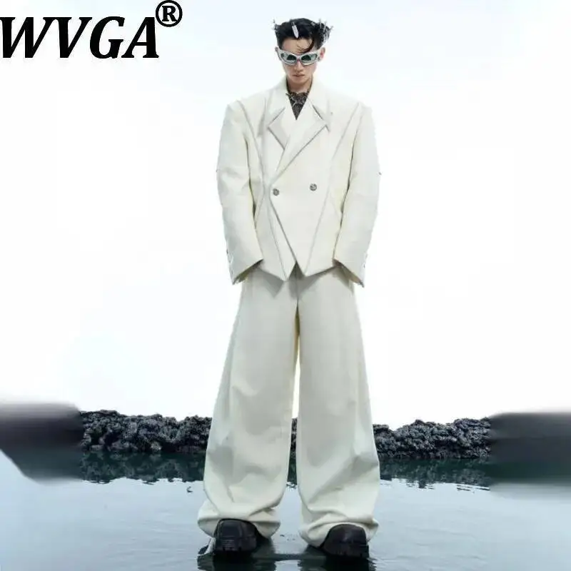 WVGA Autumn Winter New Men Three-Dimensional Irregular Design Trendy Blazer Metal Buttons High-End Suit Pants 2-piece Set W17683