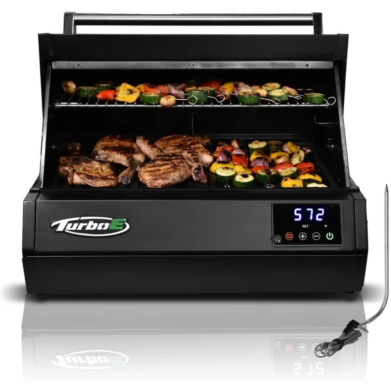 

Outdoor Electric Grill , 1700W - 24-Inch Smart BBQ Grill with Probe & Digital Display for Precise Cooking & Searing