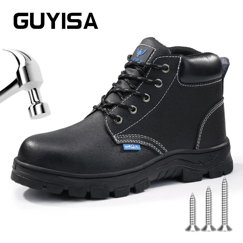 GUYISA Safety Black Four-season Shoes Wearproof Anti-smashing