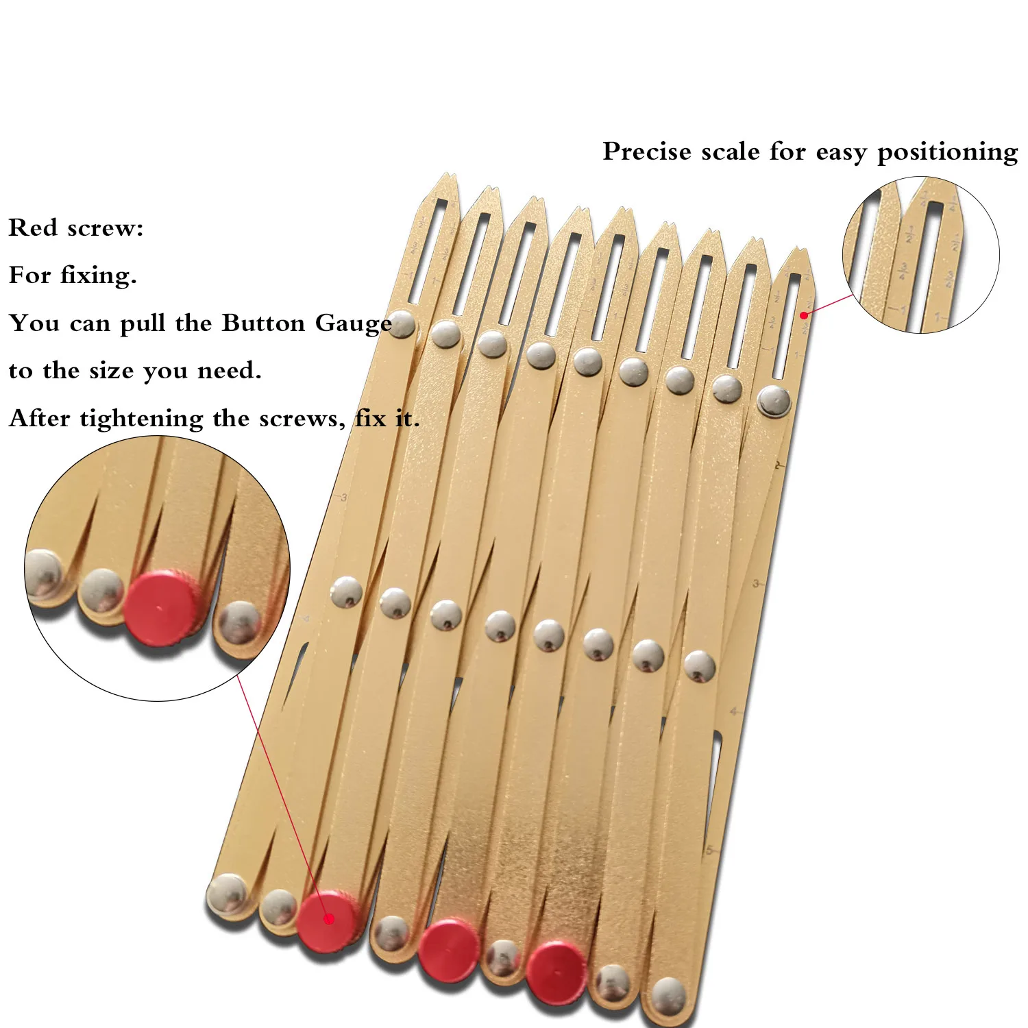 

Sewing Gauge Metal Button locator Positioning Measures Multiple Equal Distances For Perfect Row Layouts