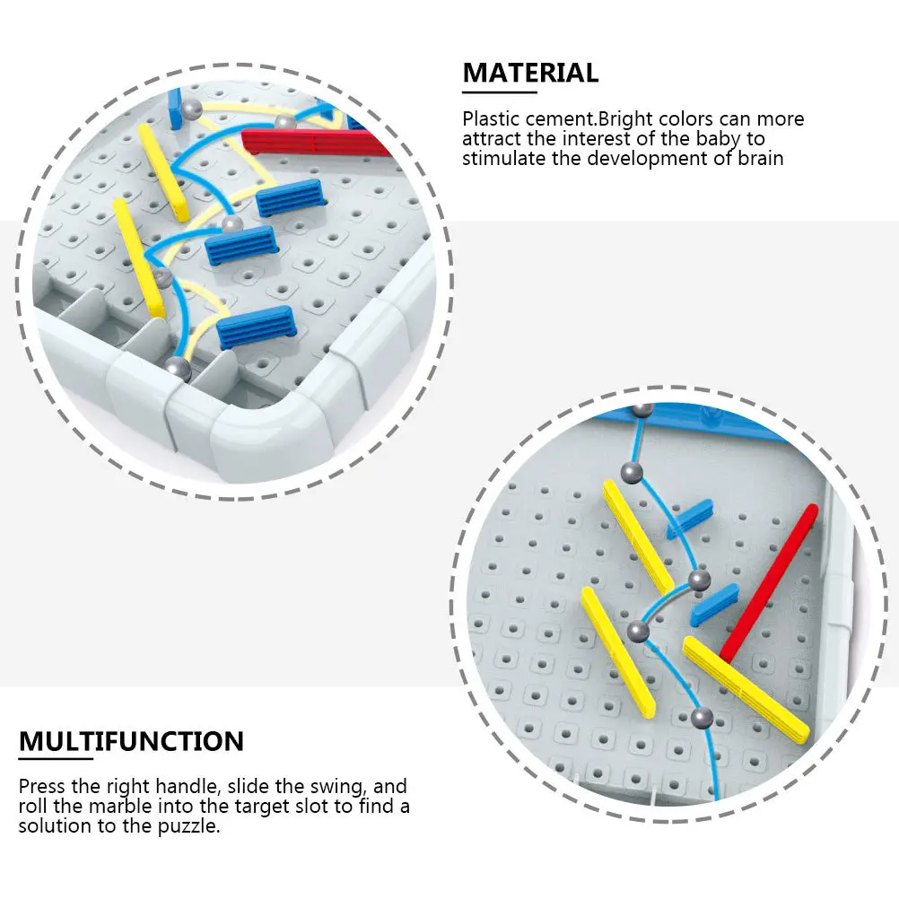 لعبة متاهة رخامية ملونة بضوء رمادي فاتح، لعبة ألغاز تفاعلية للعب بالخرز على لوحة