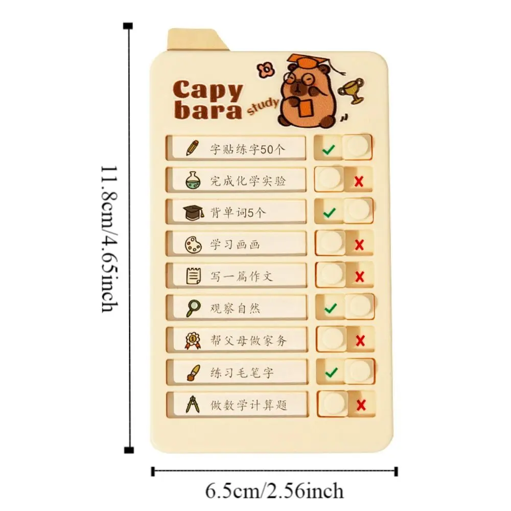 Capybara Good Habit Punch Card การ์ตูนที่ถอดออกได้ Daily Task Planning Board รายการตรวจสอบงานที่มีประสิทธิภาพ