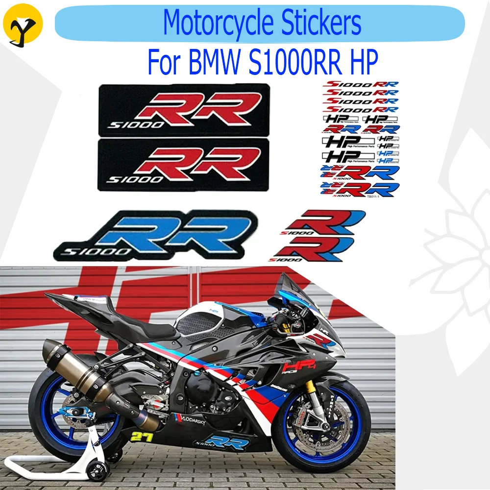 Motorcycle HP Stickers For BMW S1000RR HP Fairing Ornamental Reflective HP4 Stickers Motorcycle Helmet Fuel Tank Sticker Print