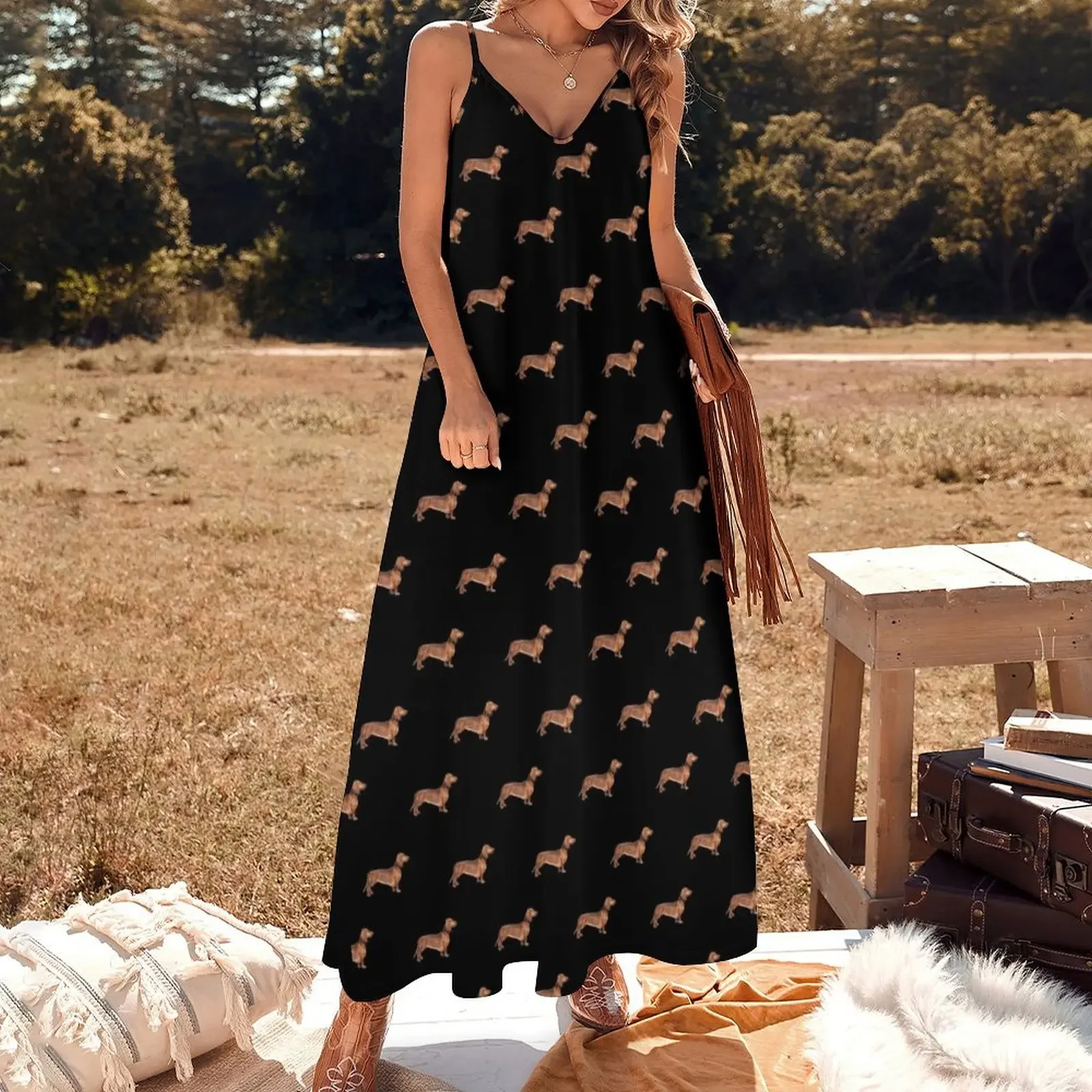 Weiners Everywhere - Dachshund Pattern Sleeveless Dress Dresses summer dress for women 2025 womans clothing