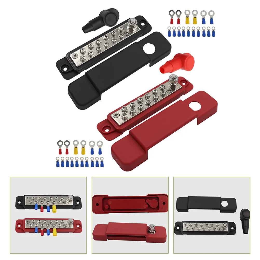 

12-way Busbar Boating Wiring Car Terminal Block Distribution Junction Box BUSBARS Zinc Alloy