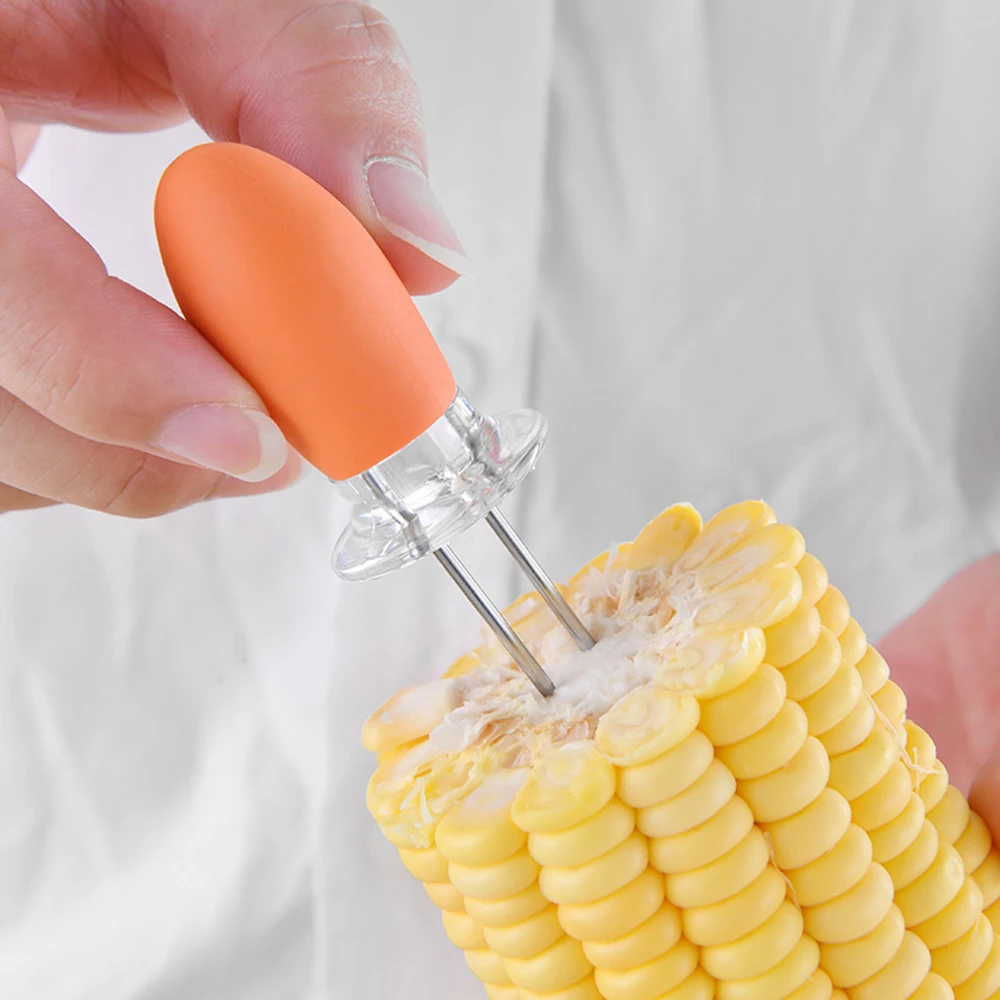 Stainless Steel Corn Holders Design Corn Cob Holders BBQ Forks Skewers Corn on The Cob Cooking Parties Camping Interlocking tool