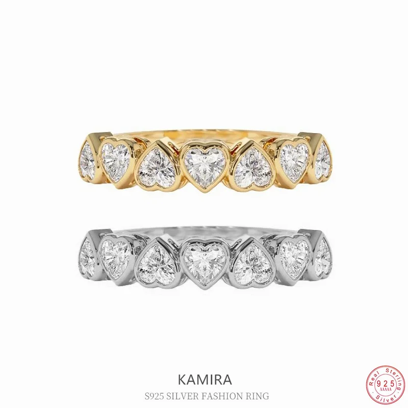 

KAMIRA стерлингового серебра 925 пробы, изысканные кольца с цирконом для женщин, свадебный банкет, очаровательные романтические украшения, аксессуары на годовщину