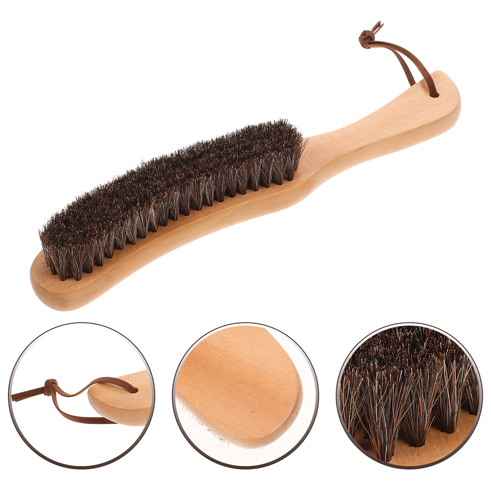 Horsehair Brush Wooden Handle Cleaning Brush For Furniture Clothes Coat Suit Lint Clothe Soft Polishing Tool Car Seat Cloth Care