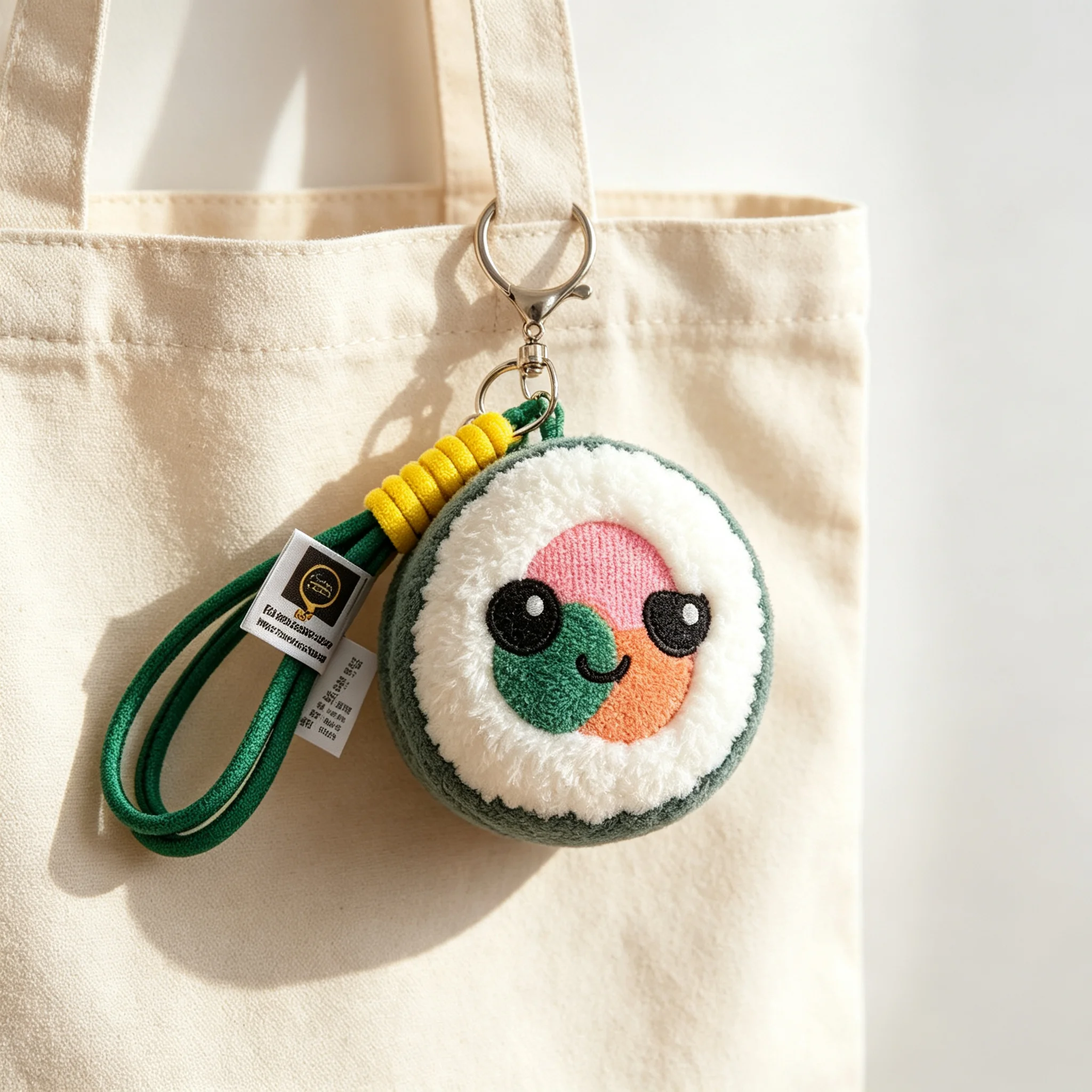 Plush Keychain Sushi Roll Cute Stuffed Toy Kawaii Soft Fluffy Seaweed Rice Roll Pendant 5 Expressions Birthday Gift Kids Girls