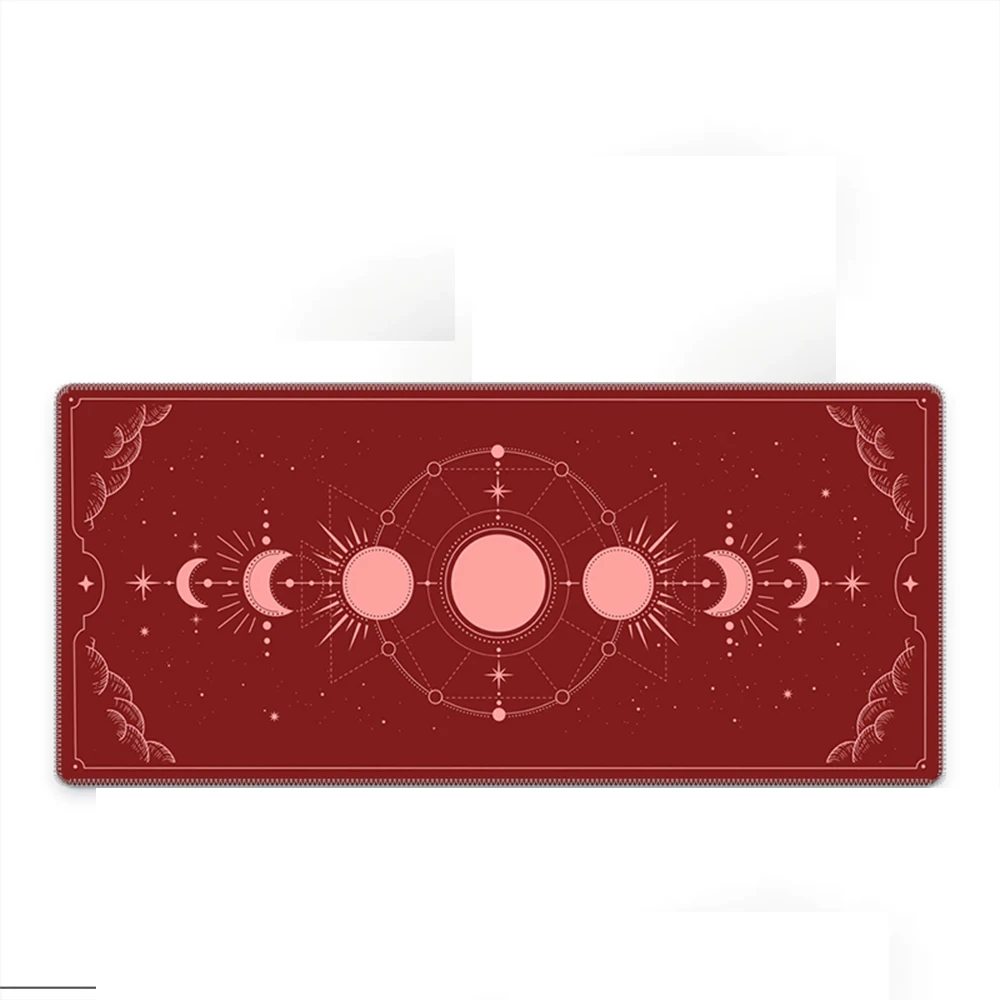 Tapis de souris à motif de cercle magique de lune, tapis de bureau de clavier d'ordinateur, gril lisse, base non ald, adapté aux joueurs et au bureau