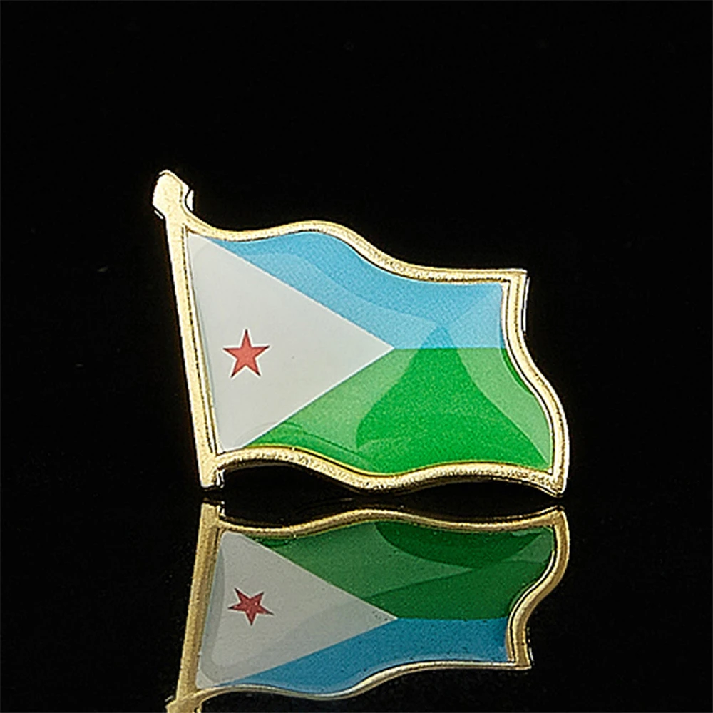 The Republic of Djibouti Flag Lapel Pin Badge National Country Brooches Clothes Pins Decor