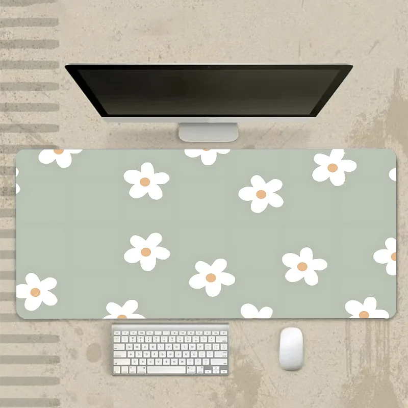 

Cute Flower Design Mouse Pad Large Rubber Base Anti-slip PC Desk Accessories Mousepad for Office & Gamer Keyboard Mats Decor Mat