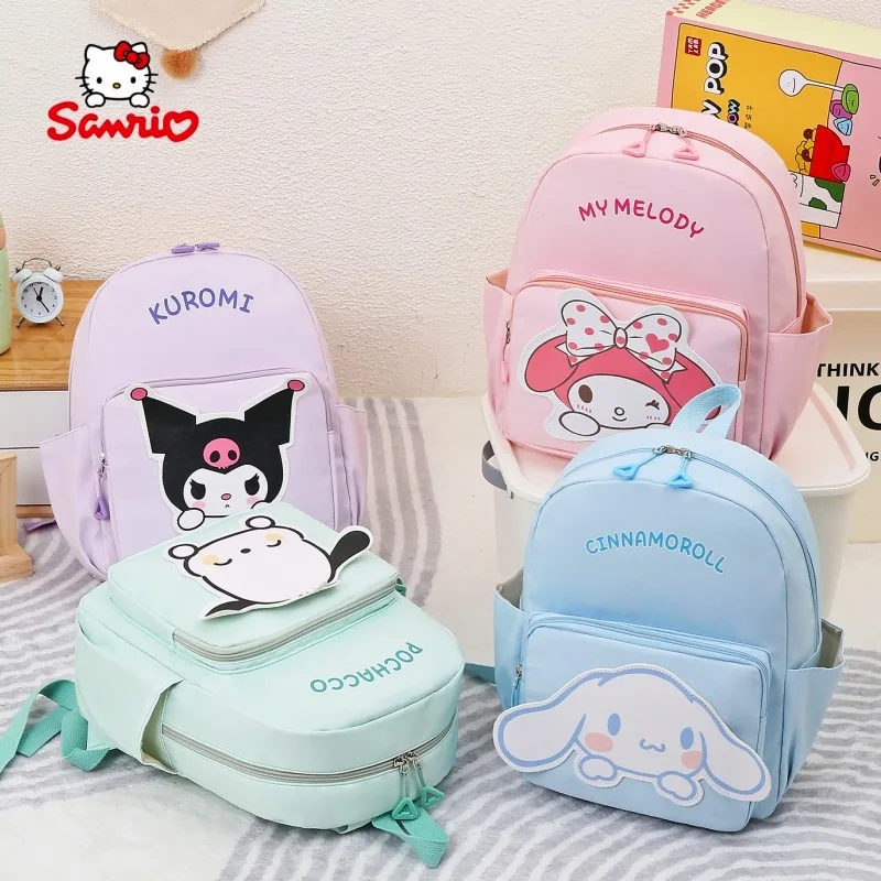 

Kawaii Sanrio школьная сумка hello kitty kuromi my melody полачко cinnamoroll мультфильм уличный рюкзак для девочки милый рюкзак 2024 подарок