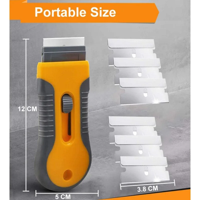 Professional Glass Ceramic Scraper Tool with 12 Blades, Non-Scratch RazorBlade Scraper for Cleaning Windows Stove Paint Floor