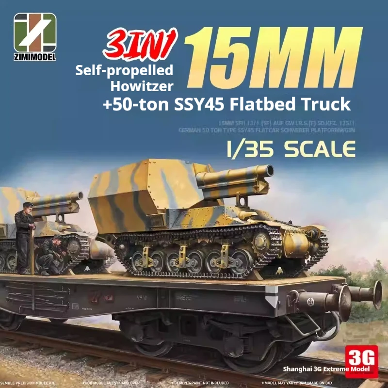 

Zimi 1/35 35076 Military Assembly Model Self Propelled Howitzer Ssy45 50 Ton Flatbed Transport Vehicle For Hobby Collectors